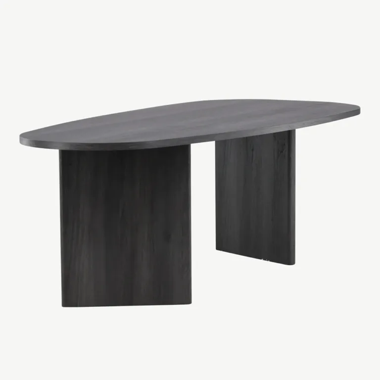 Ovaalne must MDF-ist söögilaud Grönvik 220×100 cm - 61105-101