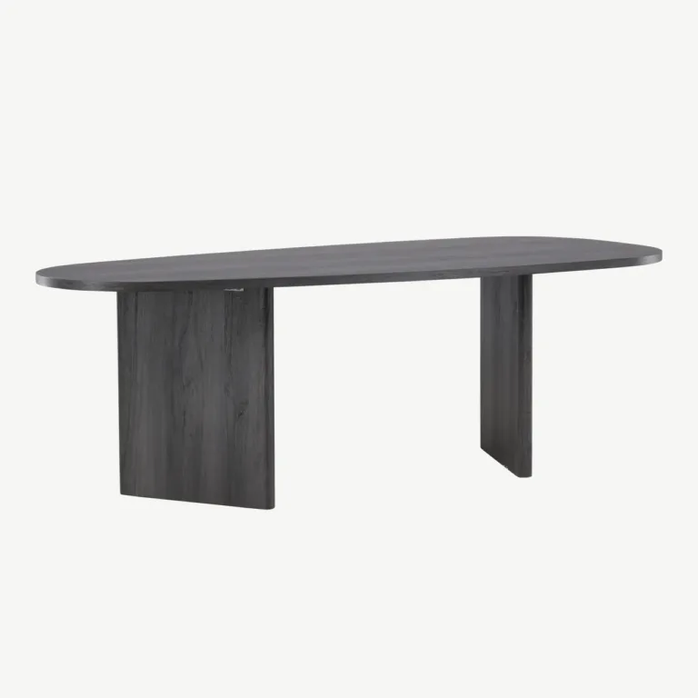 Ovaalne must MDF-ist söögilaud Grönvik 220×100 cm - 61105-101