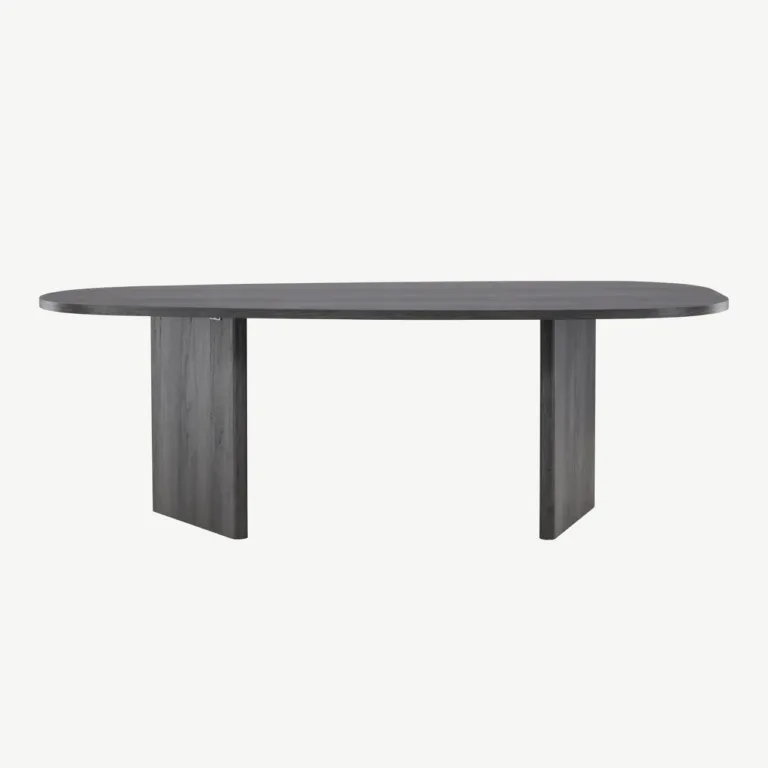 Ovaalne must MDF-ist söögilaud Grönvik 220×100 cm - 61105-101