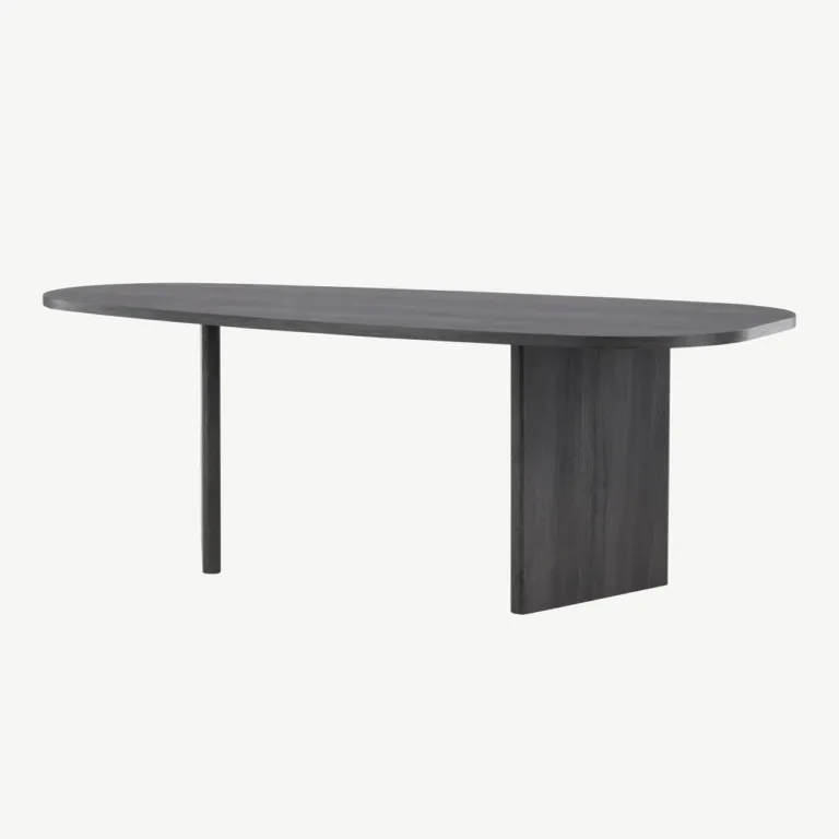 Ovaalne must MDF-ist söögilaud Grönvik 220×100 cm - 61105-101