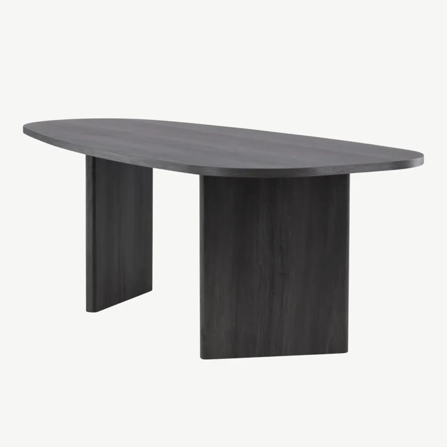 Ovaalne must MDF-ist söögilaud Grönvik 220×100 cm, 61105-101 – 6