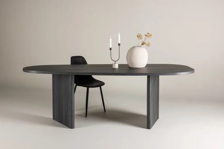 Ovaalne must MDF-ist söögilaud Grönvik 220×100 cm - 61105-101