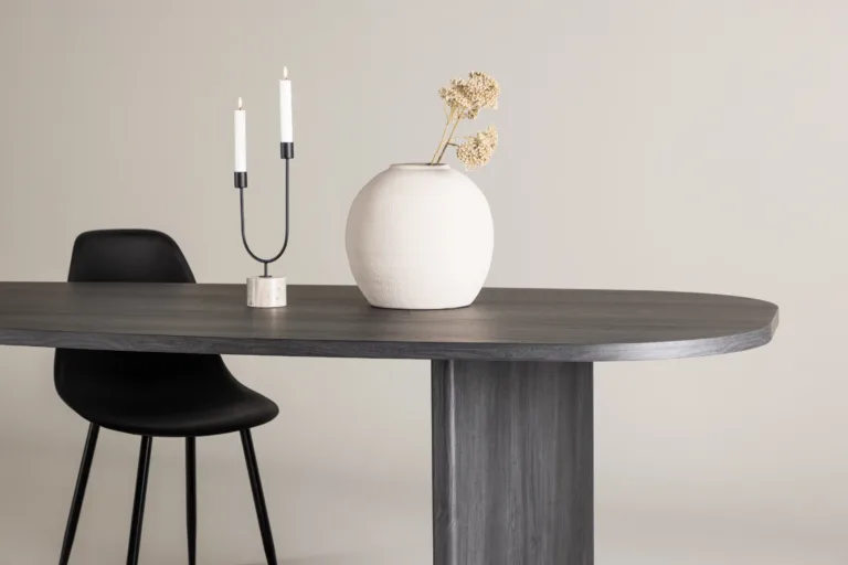 Ovaalne must MDF-ist söögilaud Grönvik 220×100 cm - 61105-101