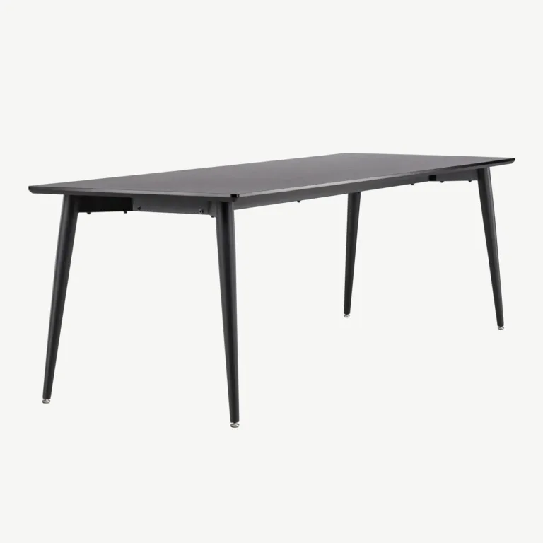 Ellis söögilaud mustast MDF-ist terasjalgadel, 230x85 cm - 61110-100