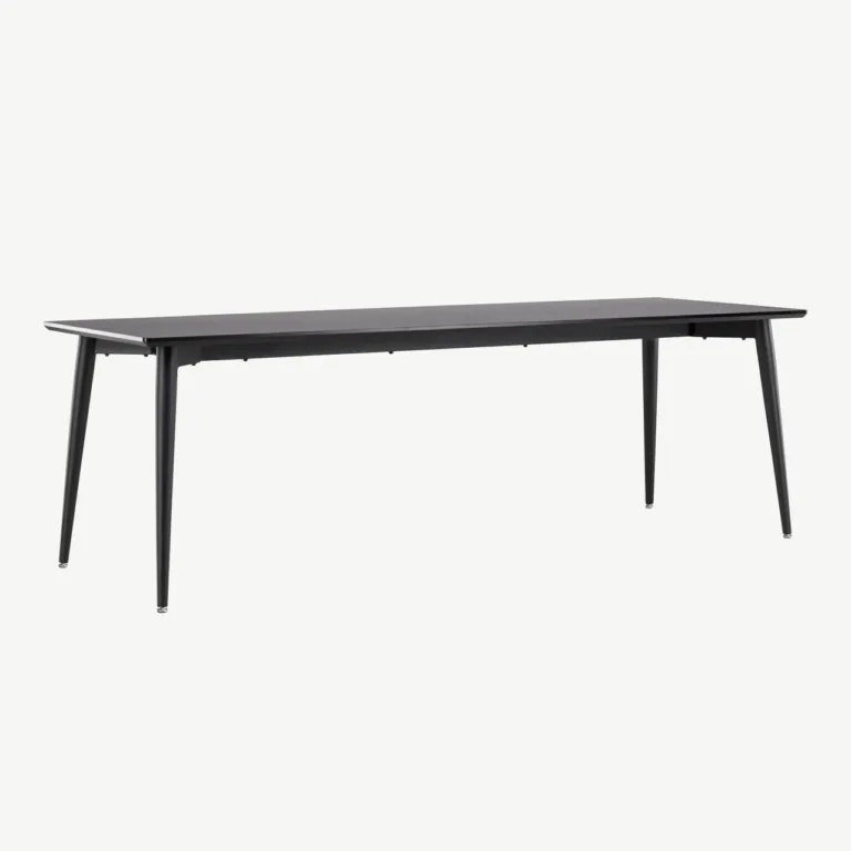 Ellis söögilaud mustast MDF-ist terasjalgadel, 230x85 cm - 61110-100