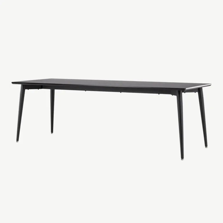 Ellis söögilaud mustast MDF-ist terasjalgadel, 230x85 cm - 61110-100