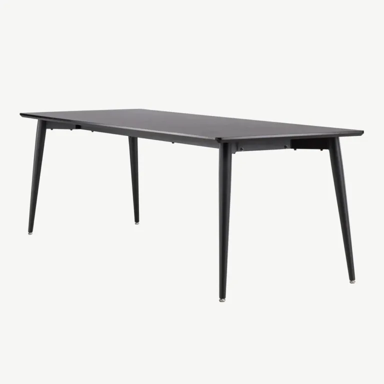 Ellis söögilaud mustast MDF-ist terasjalgadel, 230x85 cm - 61110-100