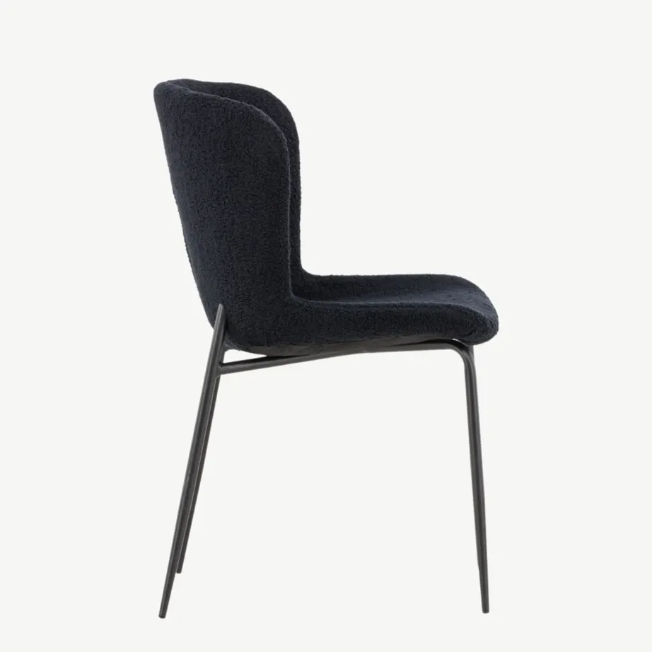 Mustast buklee-kangast söögitool terasjalgadel Modesto, 61112-100 – 2