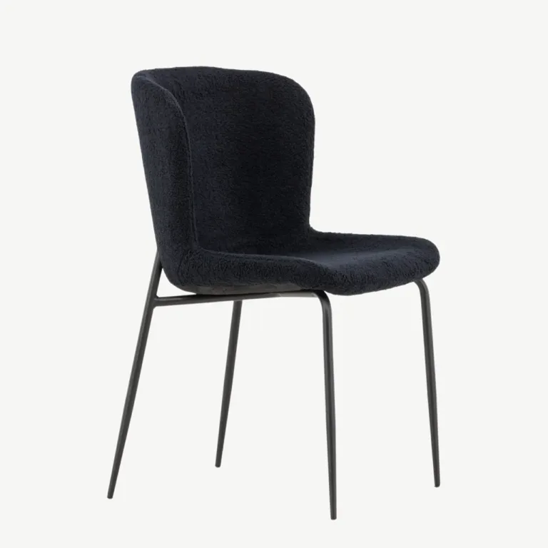Mustast buklee-kangast söögitool terasjalgadel Modesto - 61112-100