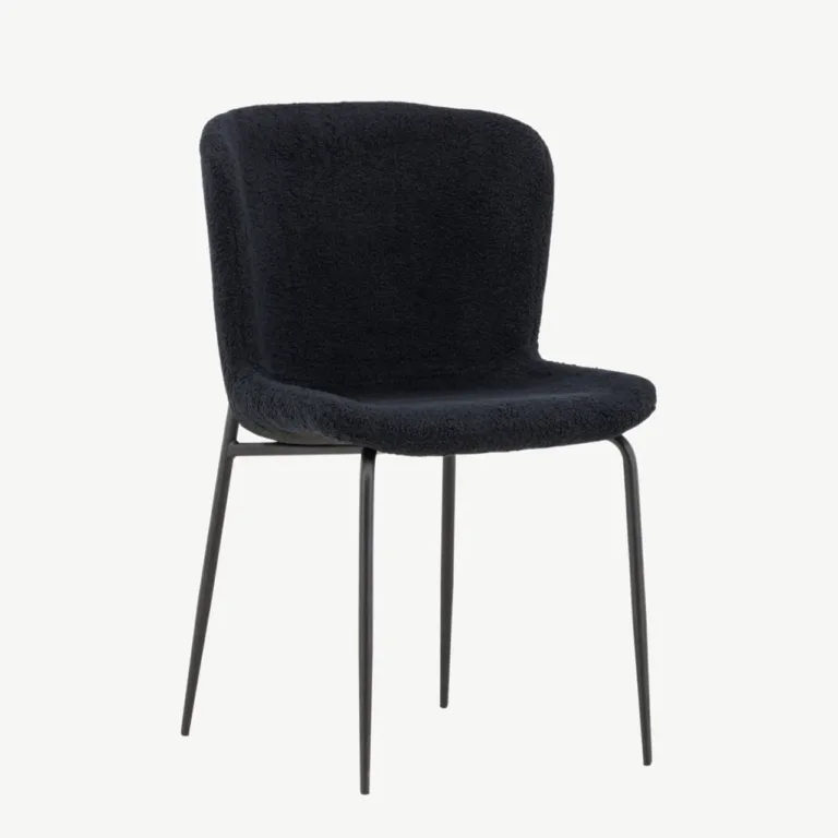 Mustast buklee-kangast söögitool terasjalgadel Modesto - 61112-100