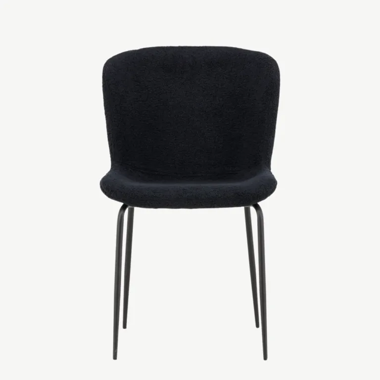 Mustast buklee-kangast söögitool terasjalgadel Modesto - 61112-100