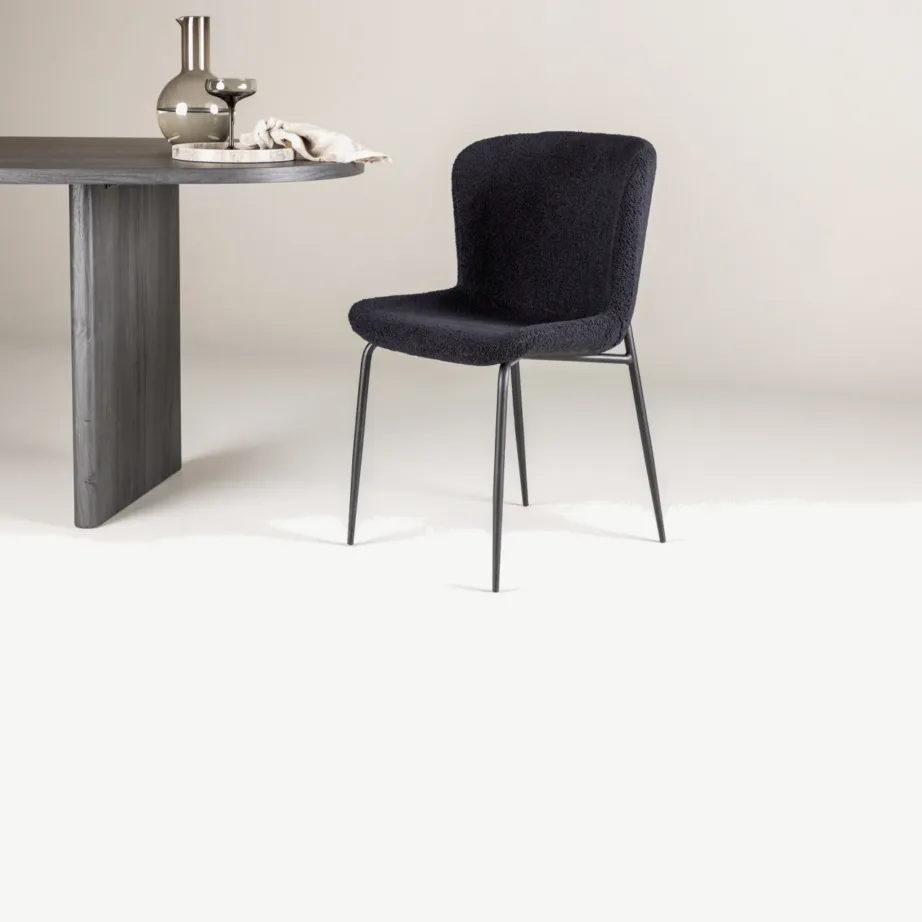 Mustast buklee-kangast söögitool terasjalgadel Modesto, 61112-100 – 5