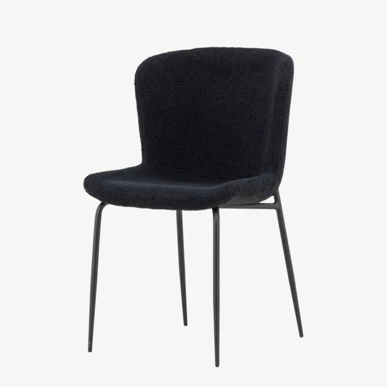 Mustast buklee-kangast söögitool terasjalgadel Modesto - 61112-100