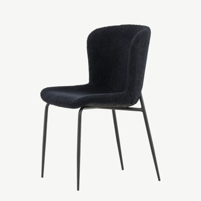 Mustast buklee-kangast söögitool terasjalgadel Modesto - 61112-100