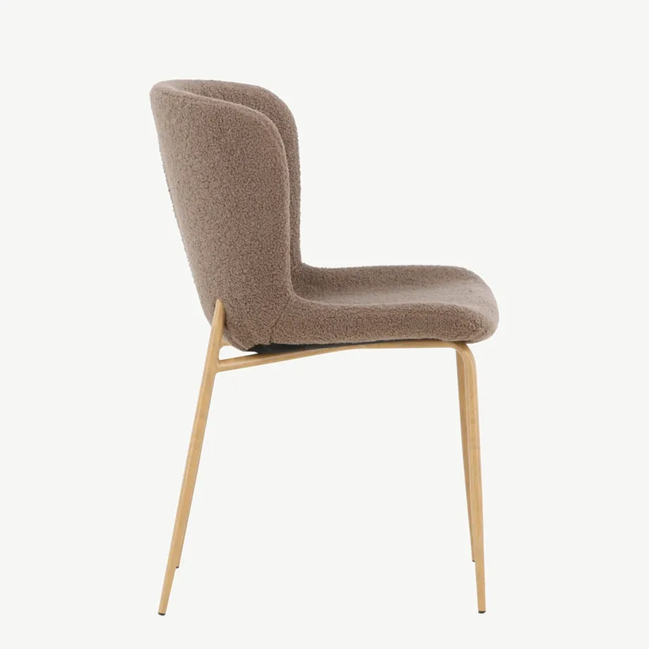 Modesto pruun buklee söögitool, terasest mokatoonis jalgadega, 61112-103 – 2