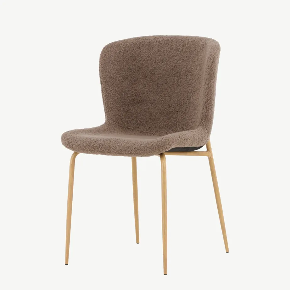 Modesto pruun buklee söögitool, terasest mokatoonis jalgadega, 61112-103 – 5