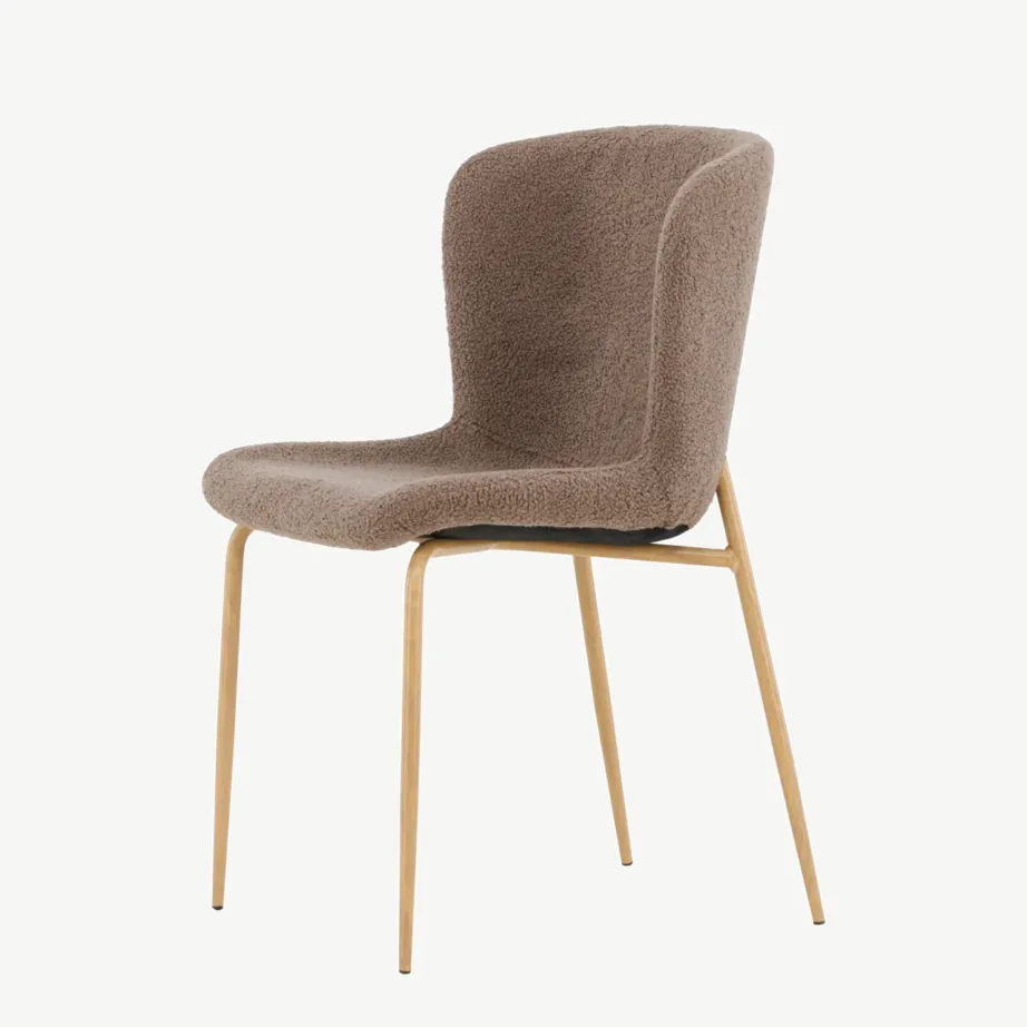 Modesto pruun buklee söögitool, terasest mokatoonis jalgadega, 61112-103 – 6