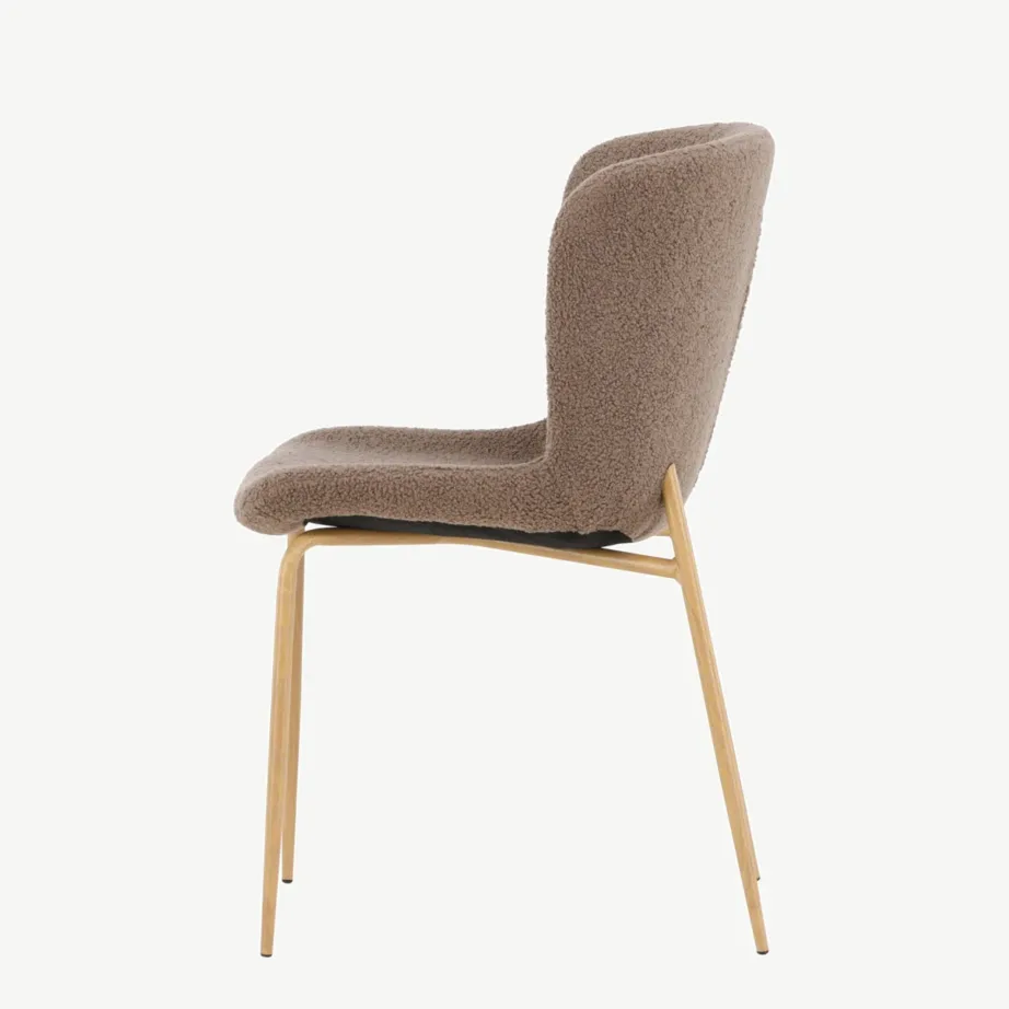 Modesto pruun buklee söögitool, terasest mokatoonis jalgadega, 61112-103 – 7