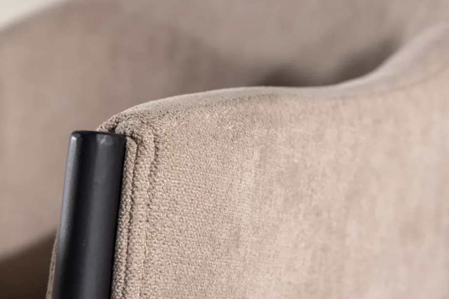 Beež polüesterlina kattega söögitool Evelina mustade terasjalgadega, 61114-102 – 11