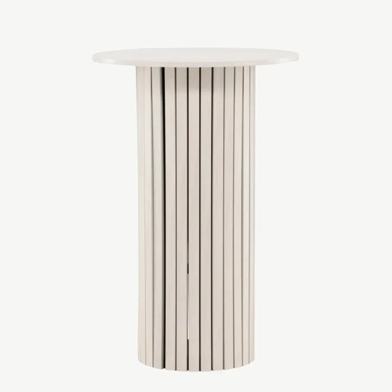 Valge peitsiga MDF-ist baarilaud Härön, ø70 cm - 61117-130