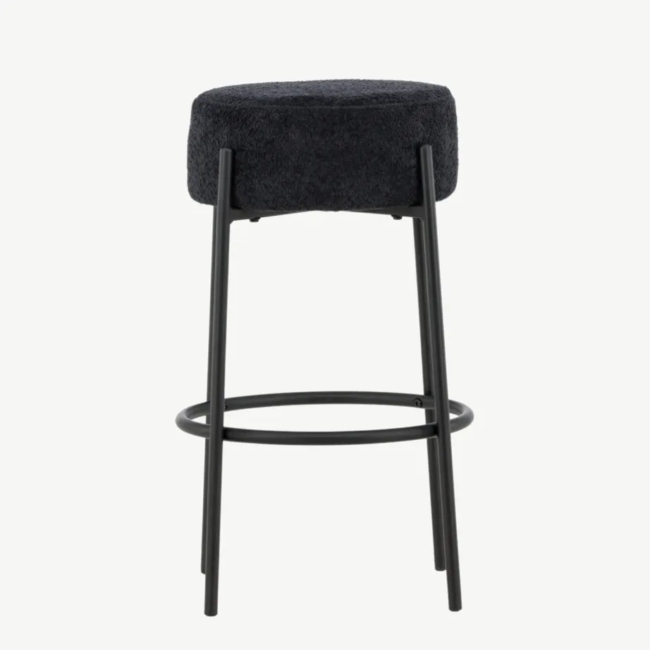 Mustast buklee-kangast baaritool Tucson, terasraamiga, 61122-100 – 2