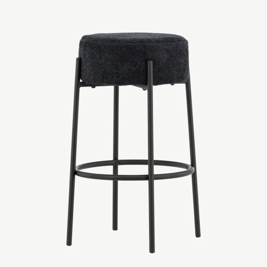 Mustast buklee-kangast baaritool Tucson, terasraamiga, 61122-100 – 5