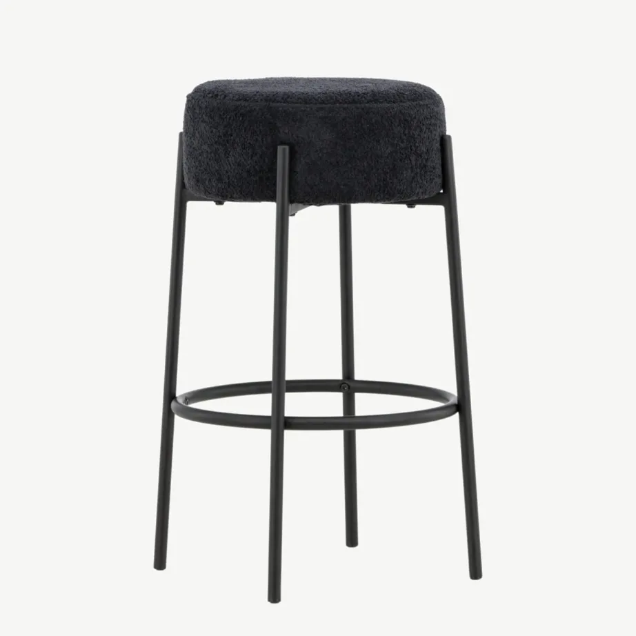 Mustast buklee-kangast baaritool Tucson, terasraamiga, 61122-100 – 6