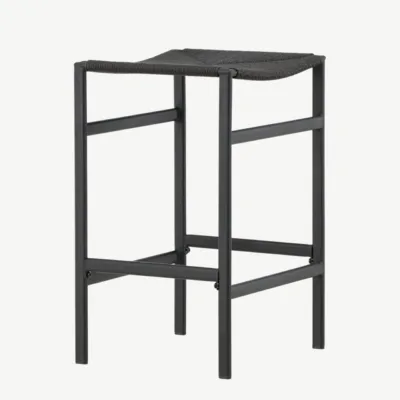 Mustast köiematerjalist istmega baaritool Polly, terasraam (66 cm) - 61125-100