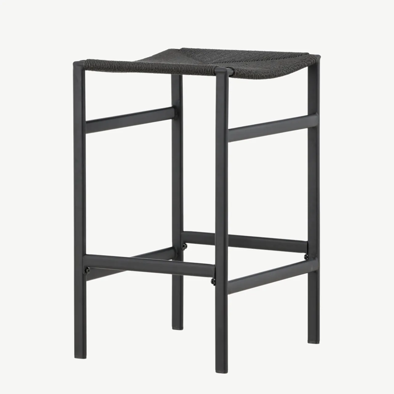 Mustast köiematerjalist istmega baaritool Polly, terasraam (66 cm) - 61125-100