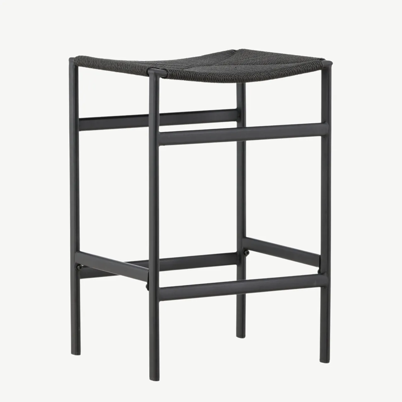 Mustast köiematerjalist istmega baaritool Polly, terasraam (66 cm) - 61125-100