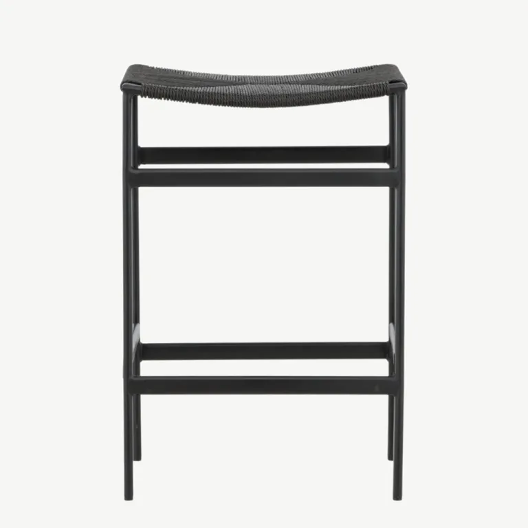 Mustast köiematerjalist istmega baaritool Polly, terasraam (66 cm) - 61125-100