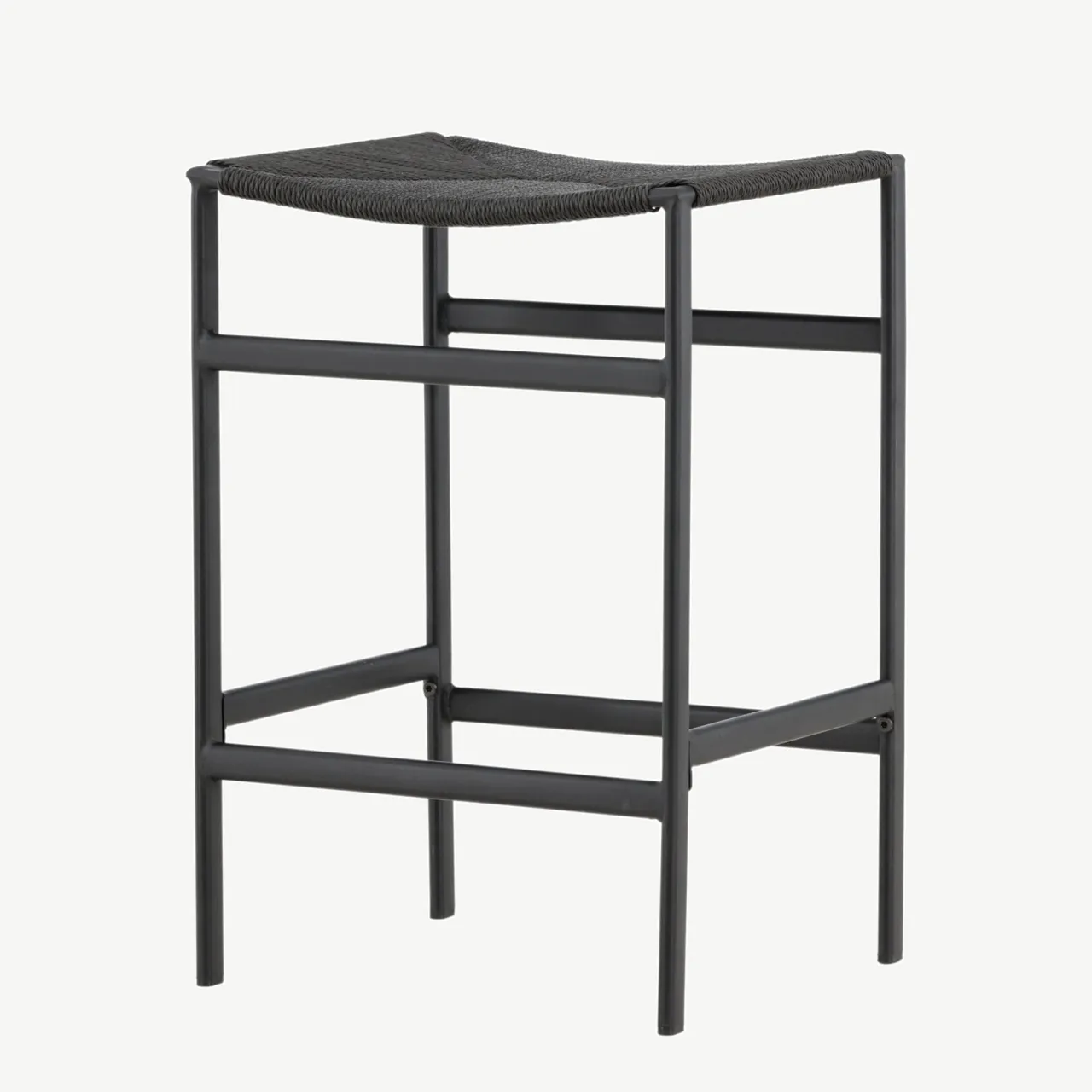 Mustast köiematerjalist istmega baaritool Polly, terasraam (66 cm) - 61125-100