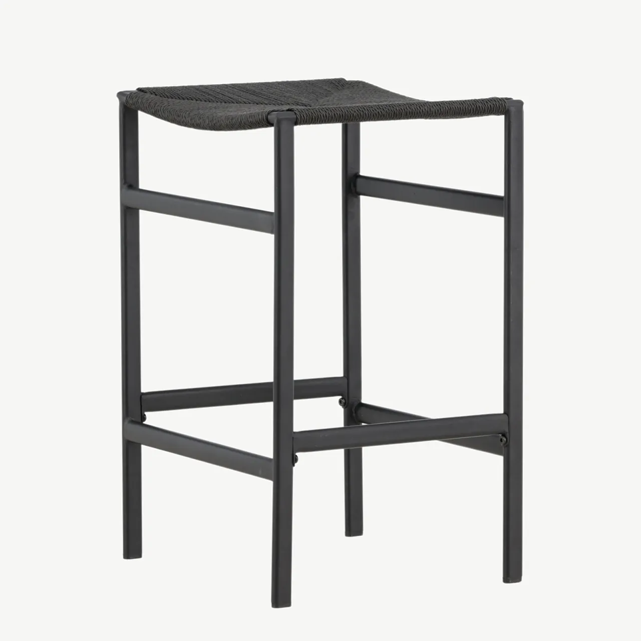 Mustast köiematerjalist istmega baaritool Polly, terasraam (66 cm) - 61125-100