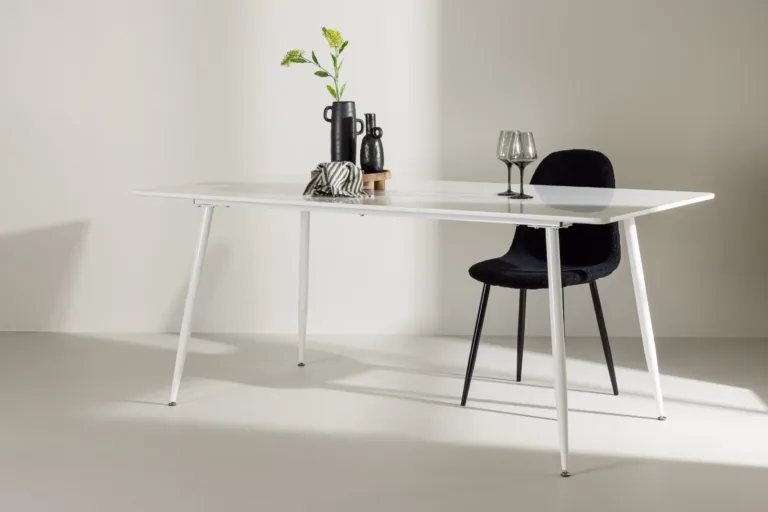 Valge MDF söögilaud Silar (180 × 90 cm, terasjalad) - 61126-101