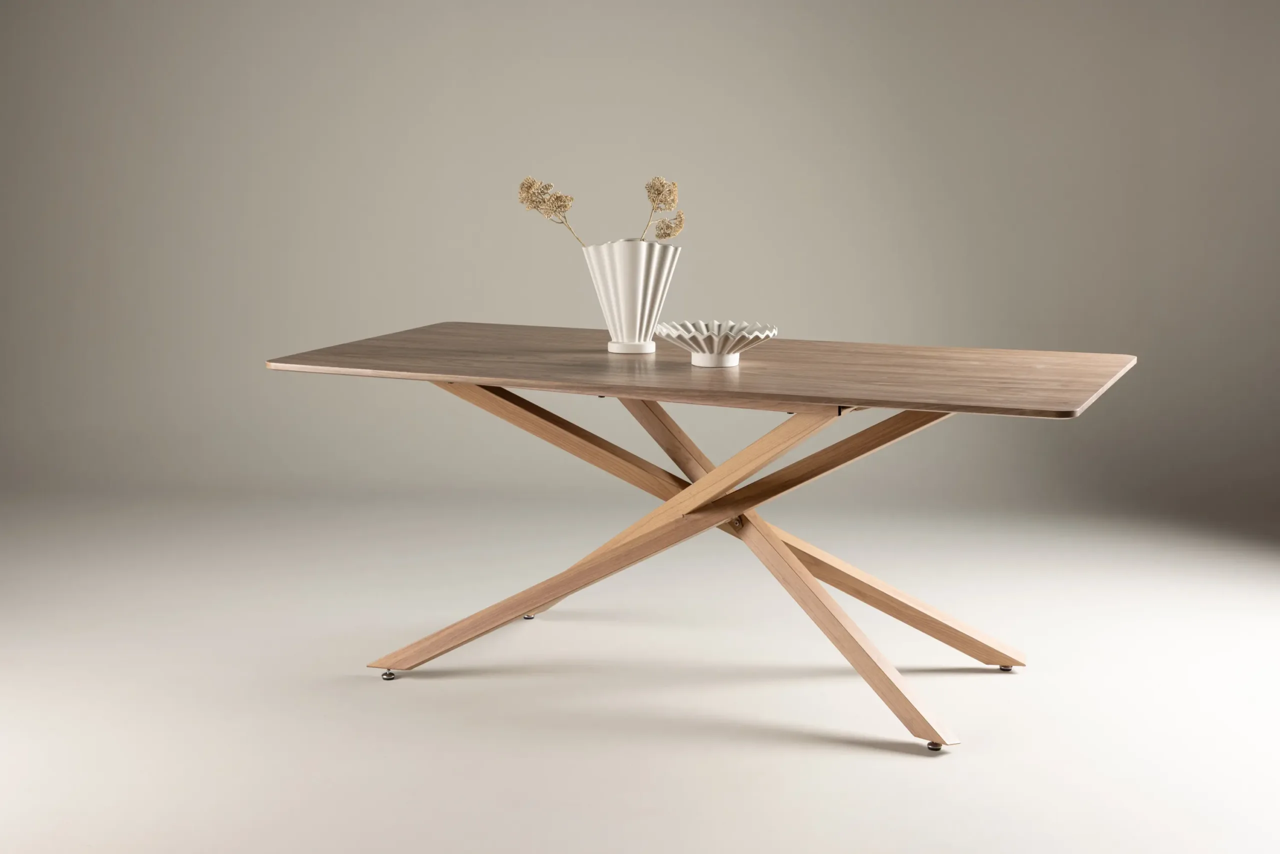 Piazza mokkatooniga söögilaud, MDF ja teras, 180x90 cm - 61127-125