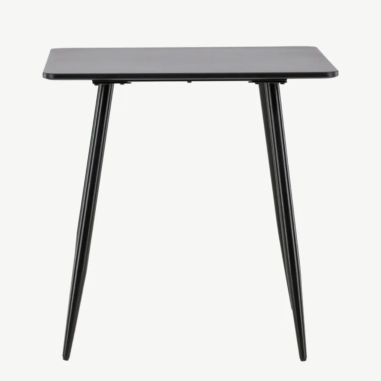 Must MDF-ist söögilaud Polar, terasjalgadega, 75 × 75 cm - 61128-100