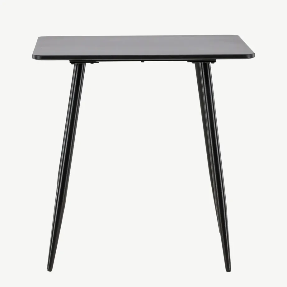 Must MDF-ist söögilaud Polar, terasjalgadega, 75 × 75 cm, 61128-100 – 2