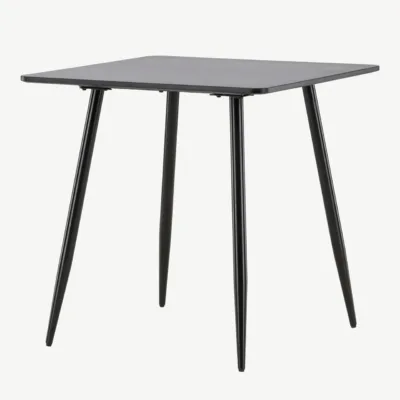 Must MDF-ist söögilaud Polar, terasjalgadega, 75 × 75 cm - 61128-100