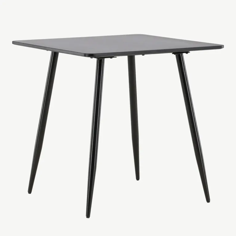 Must MDF-ist söögilaud Polar, terasjalgadega, 75 × 75 cm - 61128-100