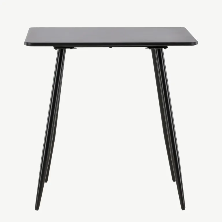 Must MDF-ist söögilaud Polar, terasjalgadega, 75 × 75 cm - 61128-100