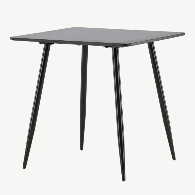 Must MDF-ist söögilaud Polar, terasjalgadega, 75 × 75 cm - 61128-100