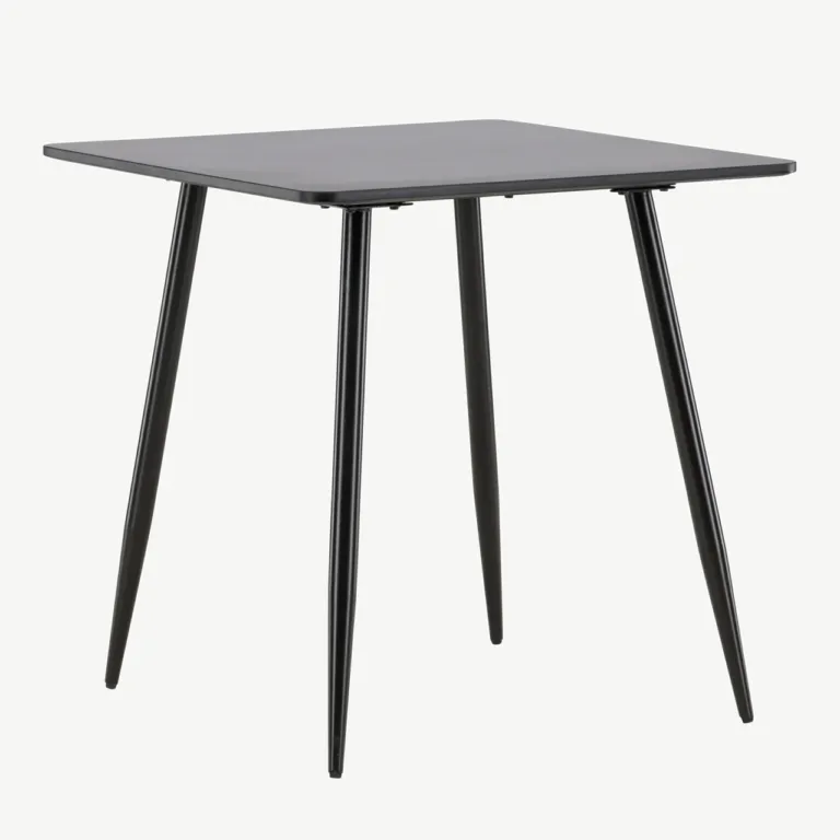 Must MDF-ist söögilaud Polar, terasjalgadega, 75 × 75 cm - 61128-100