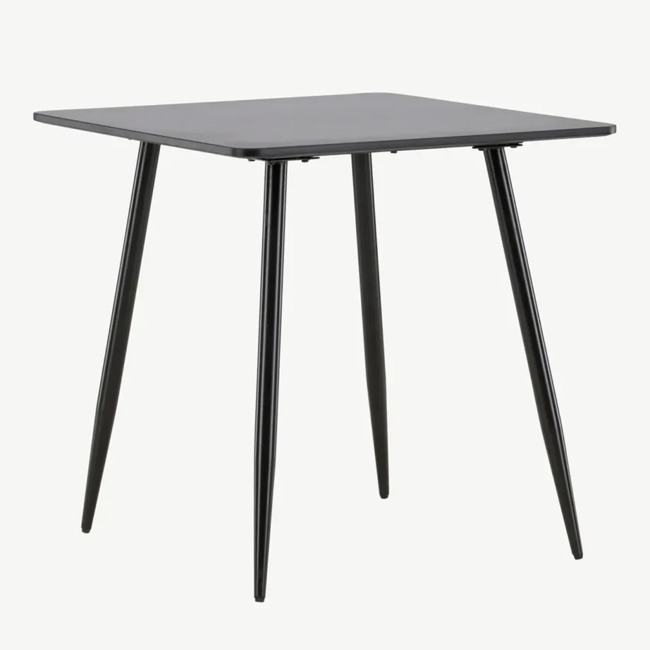 Must MDF-ist söögilaud Polar, terasjalgadega, 75 × 75 cm, 61128-100 – 6