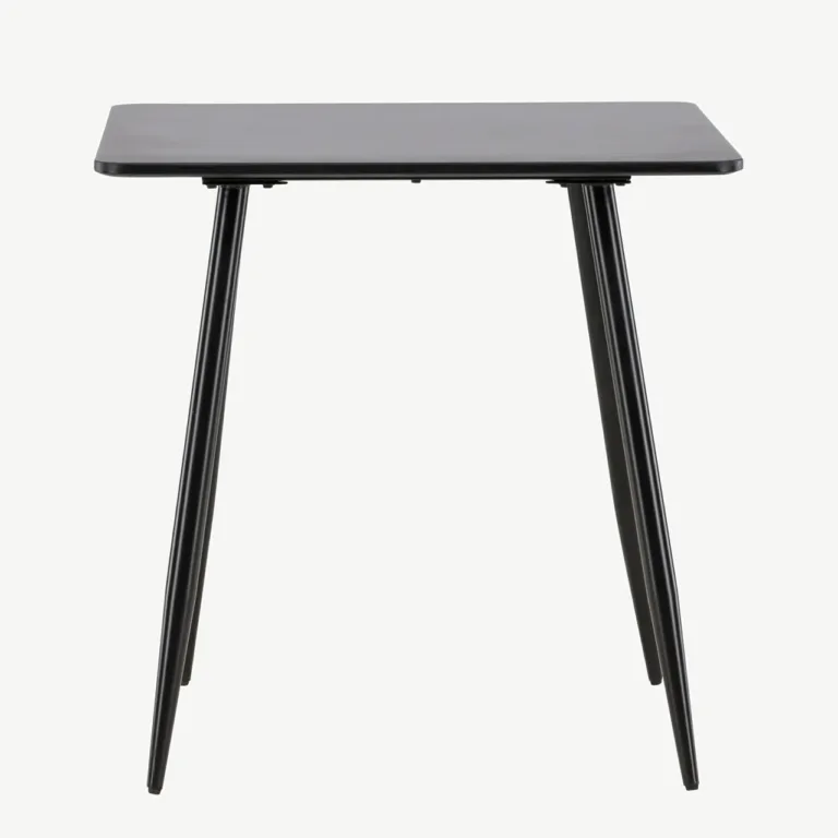 Must MDF-ist söögilaud Polar, terasjalgadega, 75 × 75 cm - 61128-100