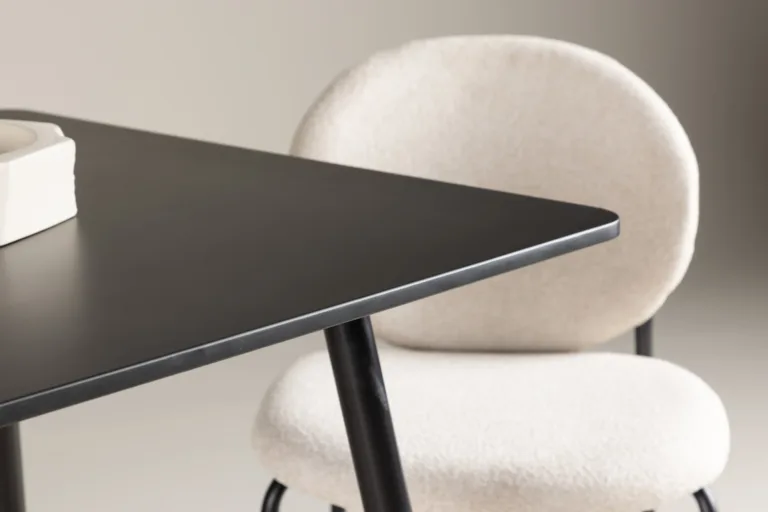 Must MDF-ist söögilaud Polar, terasjalgadega, 75 × 75 cm - 61128-100