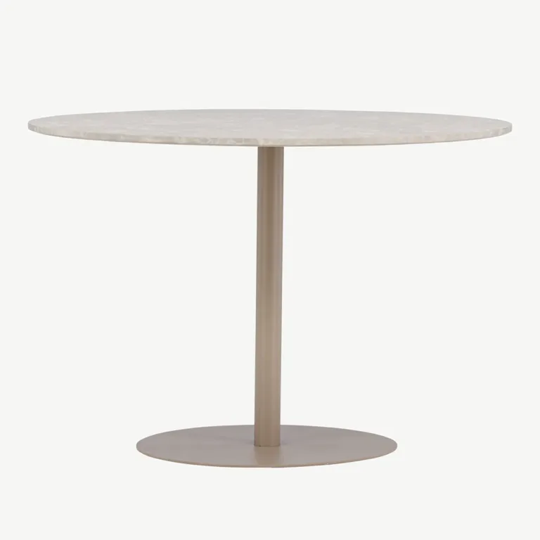 Ümmargune söögilaud Lycke, beež marmori imitatsioon, ø110 cm (MDF) - 61129-121