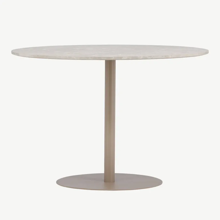 Ümmargune söögilaud Lycke, beež marmori imitatsioon, ø110 cm (MDF) - 61129-121