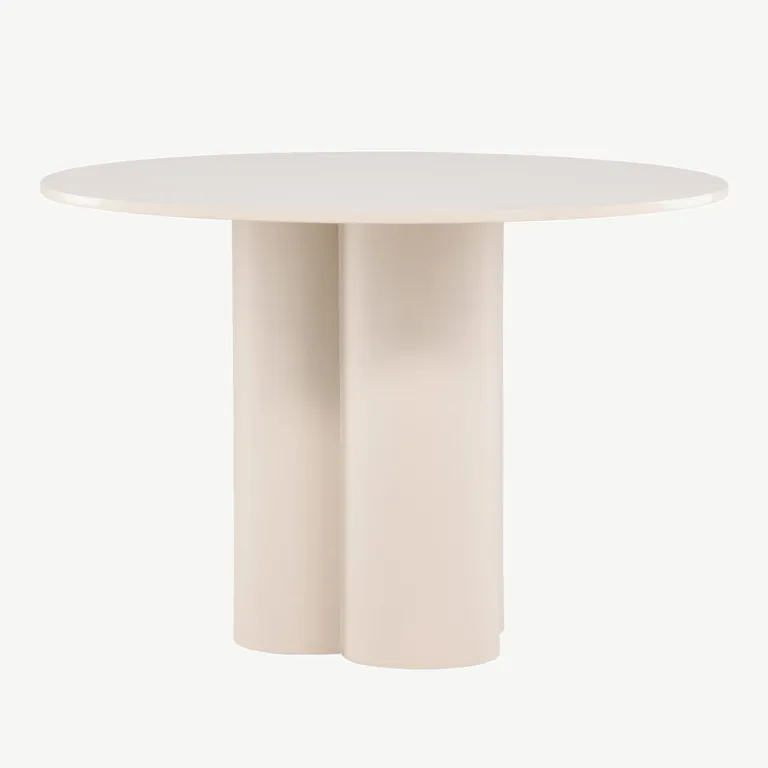 Olivia ümmargune söögilaud, beež, Ø110 cm (MDF) - 61130-102