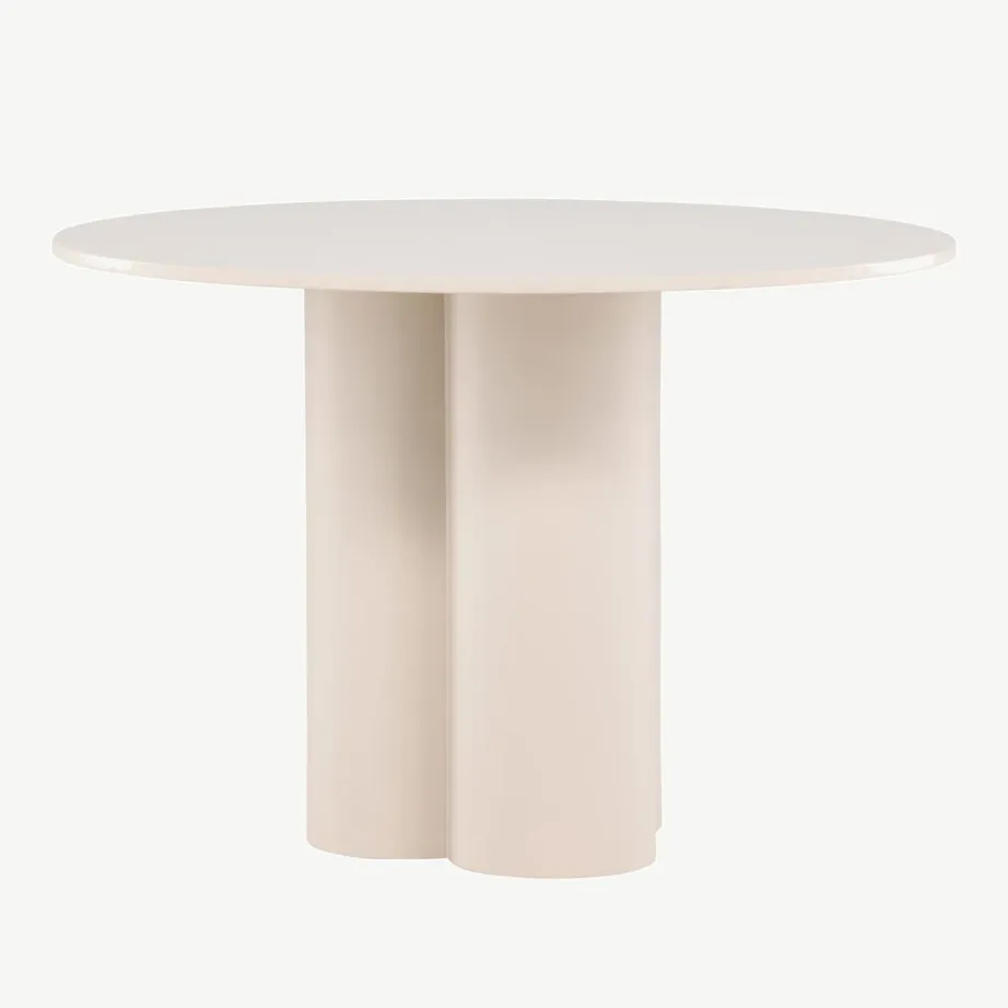 Olivia ümmargune söögilaud, beež, Ø110 cm (MDF), 61130-102 – 2