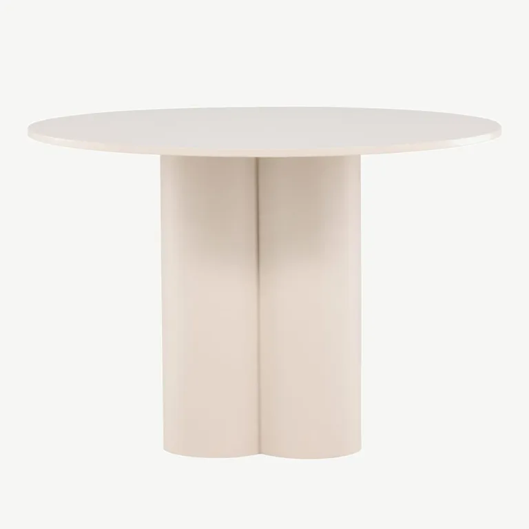 Olivia ümmargune söögilaud, beež, Ø110 cm (MDF) - 61130-102